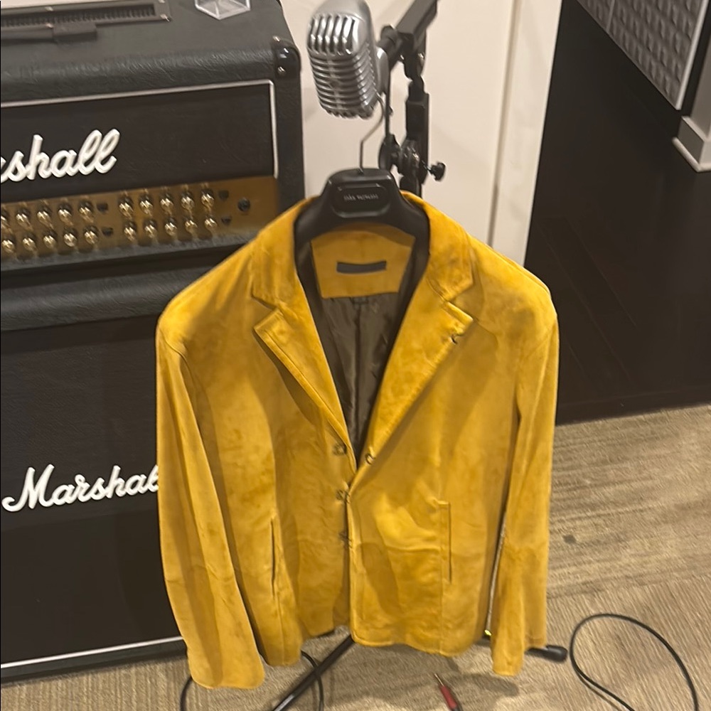 John Varvatos Mustard Suede Jacket